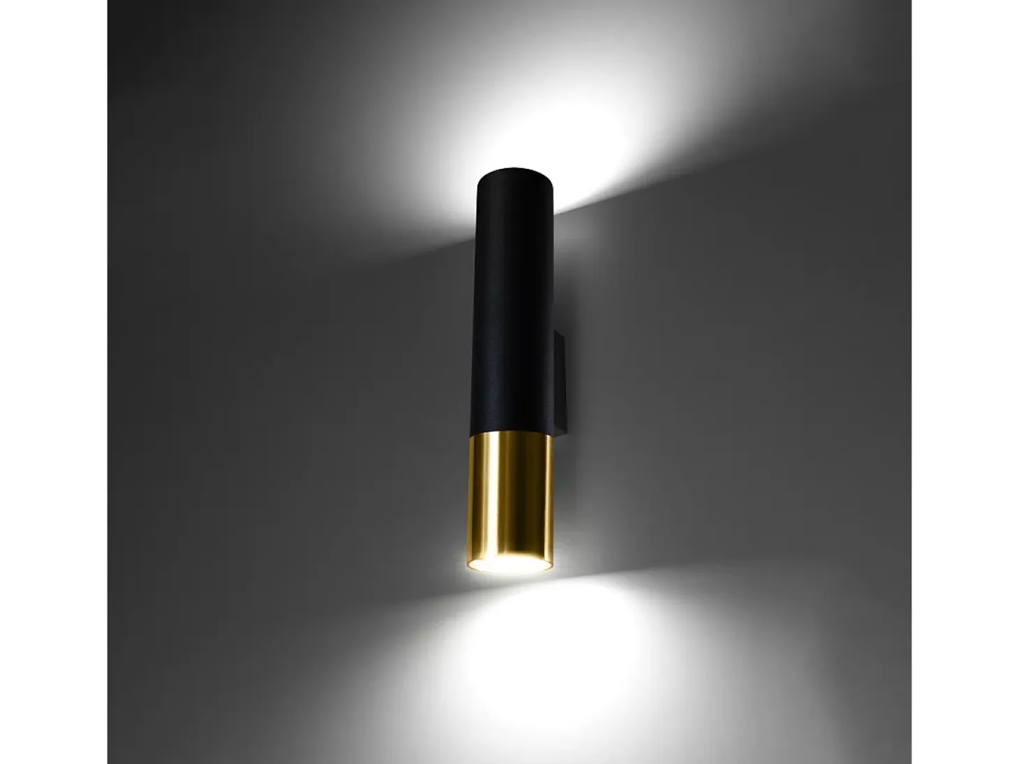 Lámparas de pared Zarpex moderno de acero - 2 fuentes luminosas 4000K - L.6 x A.29 cm - oro negro