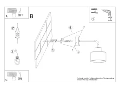 Lámparas de pared Zavros moderno de acero - 1 fuentes luminosas 3000K - L.22 x A.20 cm - negro