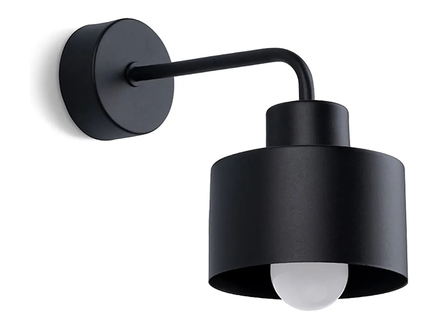 Lámparas de pared Zavros moderno de acero - 1 fuentes luminosas 3000K - L.22 x A.20 cm - negro