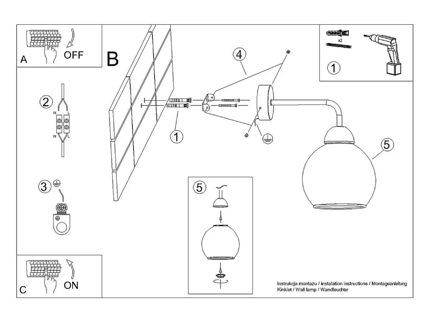 Lámparas de pared Zelaro moderno de acero - 1 fuentes luminosas 4000K - L.15 x A.26 cm - negro