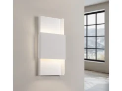Lámparas de pared Zelfon moderno de acero - 2 fuentes luminosas 4000K - L.20 x A.40 cm - blanco