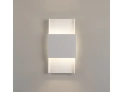 Lámparas de pared Zelfon moderno de acero - 2 fuentes luminosas 4000K - L.20 x A.40 cm - blanco