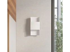 Lámparas de pared Zelfon moderno de acero - 2 fuentes luminosas 4000K - L.20 x A.40 cm - blanco