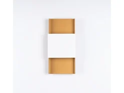 Lámparas de pared Zelfon moderno de acero - 2 fuentes luminosas 3000K - L.20 x A.40 cm - oro/blanco