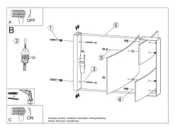 Lámparas de pared Zelora moderno de acero/vidrio - 2 fuentes luminosas 4000K - L.42 x A.23 cm - blanco