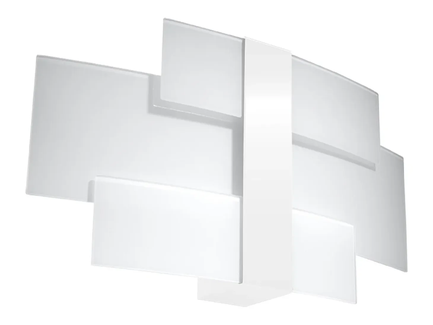 Lámparas de pared Zelora moderno de acero/vidrio - 2 fuentes luminosas 4000K - L.42 x A.23 cm - blanco