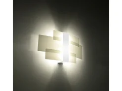 Lámparas de pared Zelora moderno de acero/vidrio - 2 fuentes luminosas 4000K - L.42 x A.23 cm - blanco