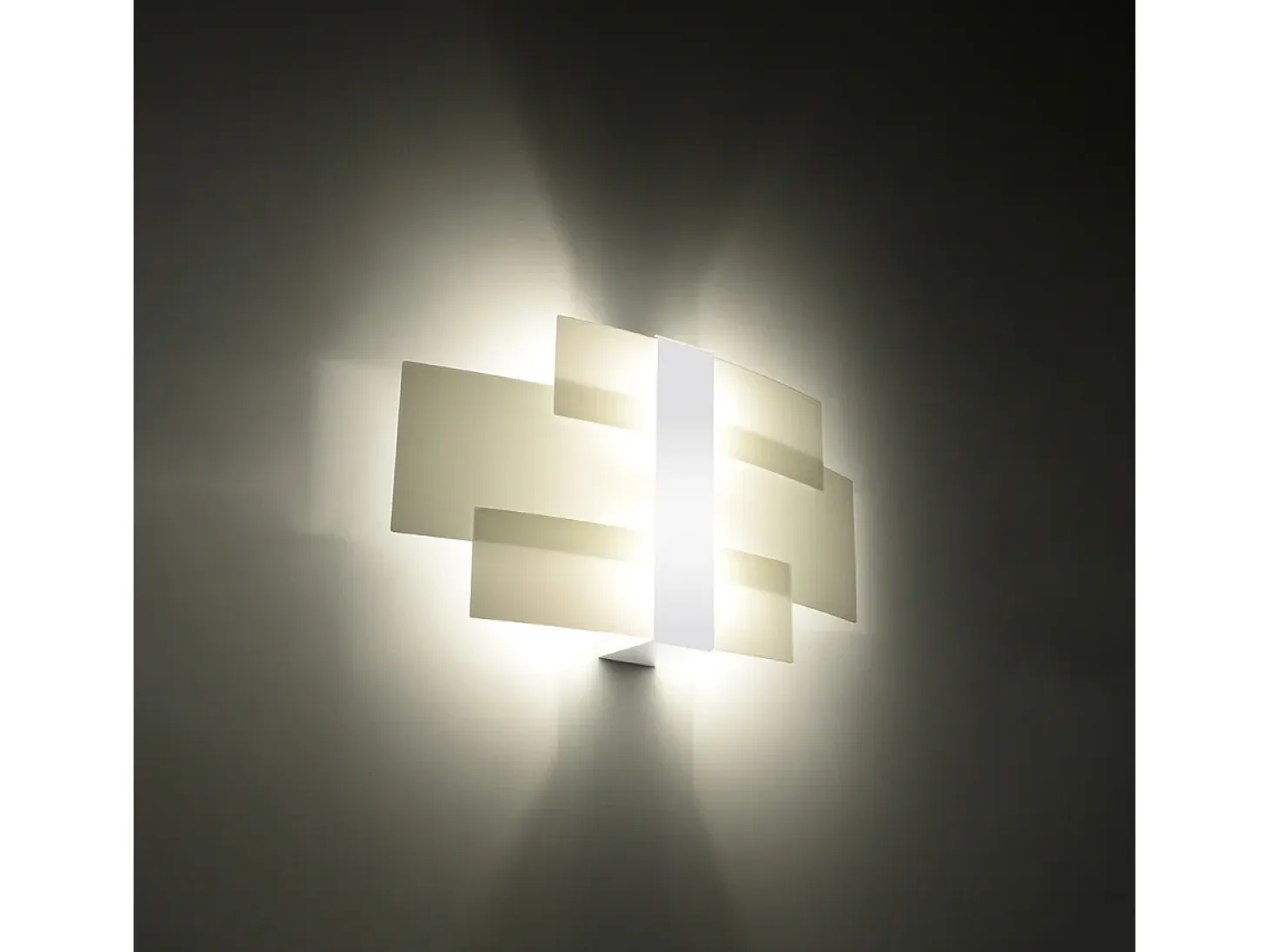 Lámparas de pared Zelora moderno de acero/vidrio - 2 fuentes luminosas 4000K - L.42 x A.23 cm - blanco