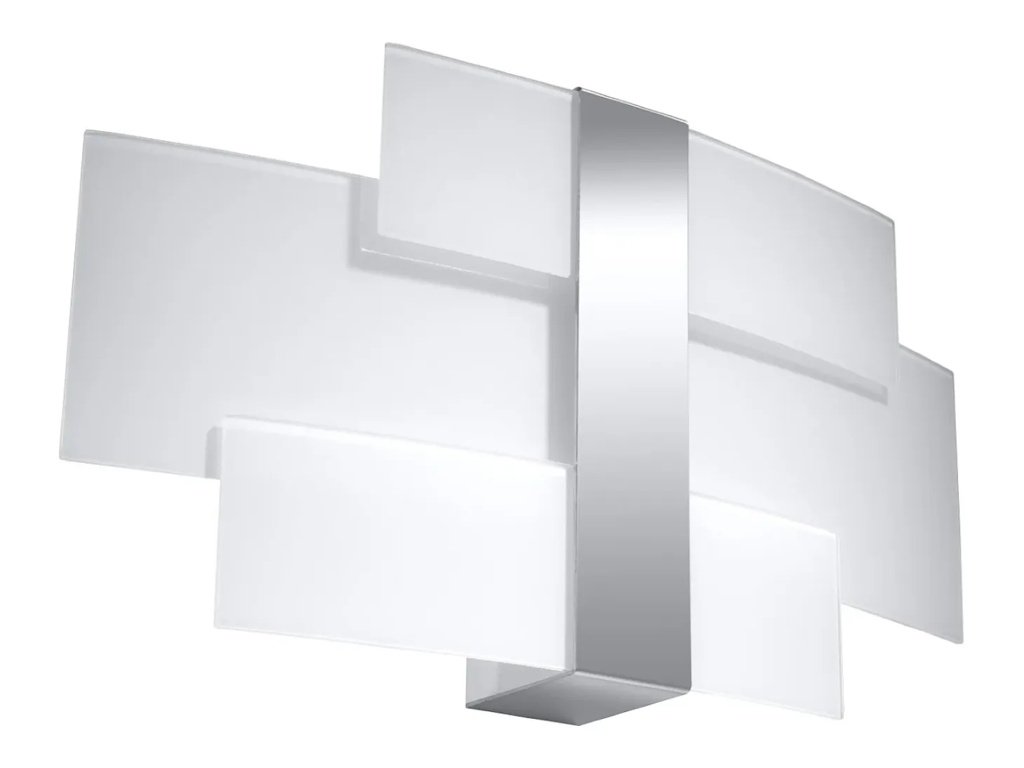 Lámparas de pared Zelora moderno de acero/vidrio - 2 fuentes luminosas 4000K - L.42 x A.23 cm - cromo/blanco