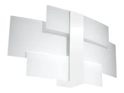 Lámparas de pared Zelora moderno de acero/vidrio - 2 fuentes luminosas 3000K - L.42 x A.23 cm - blanco