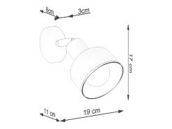Lámparas de pared Zenda desván de acero - 1 fuentes luminosas 3000K - L.19 x A.17 cm - negro