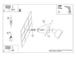 Lámparas de pared Zenda desván de acero - 1 fuentes luminosas 3000K - L.19 x A.17 cm - negro