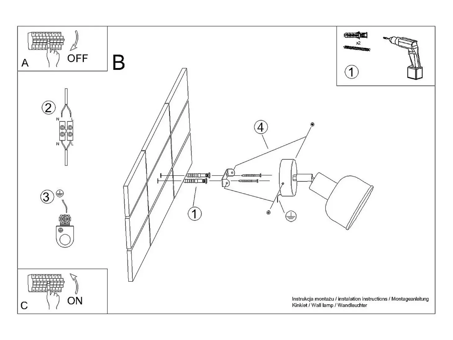 Lámparas de pared Zenda desván de acero - 1 fuentes luminosas 3000K - L.19 x A.17 cm - negro