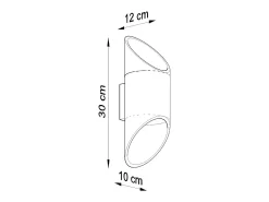 Lámparas de pared Zitiex moderno de aluminio - 1 fuentes luminosas 3000K - L.10 x A.30 cm - blanco