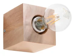 Lámparas de pared Zxina escandinavo de madera - 1 fuentes luminosas 4000K - L.10 x A.10 cm - madera natural
