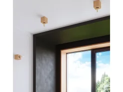 Lámparas de pared Zxina escandinavo de madera - 1 fuentes luminosas 4000K - L.10 x A.10 cm - madera natural