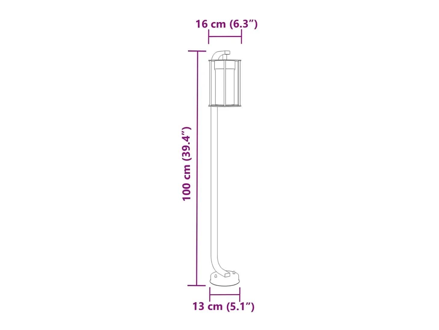 Lámparas de pie de exterior 3 piezas 100 cm acero inoxidable negro 02_0042544