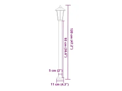 Lámparas de pie para exterior 3 piezas 120 cm acero inoxidable negro 02_0042548