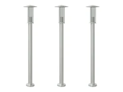 Lámparas de suelo de exterior 3 uds acero inoxidable 100 cm ES989840