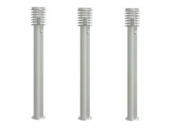 Lámparas de suelo de exterior con sensor 3 uds acero inox 110cm ES409769