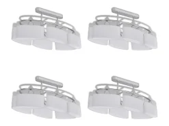 Lámparas de techo 4 uds con pantalla de cristal elipsoidal E14 ES537994