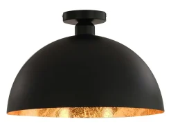 Lámparas de techo 2 uds semiesféricas negro y dorado E27 ES464662