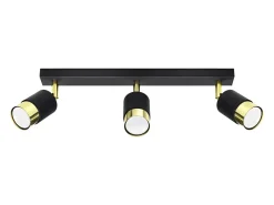 Lámparas de techo Alvor moderno de acero - 3 fuentes luminosas 3000K - L.45 x A.18 cm - oro negro
