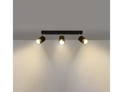 Lámparas de techo Alvor moderno de acero - 3 fuentes luminosas 4000K - L.45 x A.18 cm - oro negro