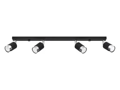 Lámparas de techo Alvor moderno de acero - 4 fuentes luminosas 3000K - L.81 x A.18 cm - negro/cromo