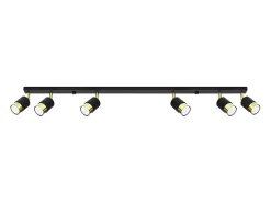 Lámparas de techo Alvor moderno de acero - 6 fuentes luminosas 3000K - L.117 x A.18 cm - oro negro