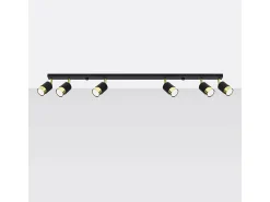 Lámparas de techo Alvor moderno de acero - 6 fuentes luminosas 3000K - L.117 x A.18 cm - oro negro