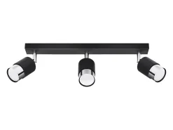 Lámparas de techo Alvor moderno de acero - 3 fuentes luminosas 3000K - L.45 x A.18 cm - negro/cromo