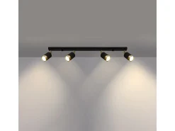 Lámparas de techo Alvor moderno de acero - 4 fuentes luminosas 4000K - L.81 x A.18 cm - oro negro