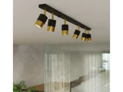 Lámparas de techo Alvor moderno de acero - 4 fuentes luminosas 4000K - L.81 x A.18 cm - oro negro