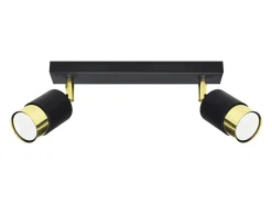 Lámparas de techo Alvor moderno de acero - 2 fuentes luminosas 4000K - L.30 x A.18 cm - oro negro