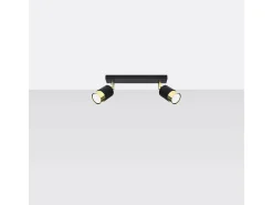 Lámparas de techo Alvor moderno de acero - 2 fuentes luminosas 3000K - L.30 x A.18 cm - oro negro
