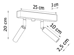 Lámparas de techo Astix moderno de aluminio - 2 fuentes luminosas 4000K - L.25 x A.20 cm - blanco