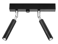 Lámparas de techo Astix moderno de aluminio - 2 fuentes luminosas 4000K - L.25 x A.20 cm - negro