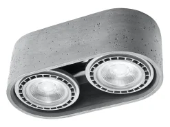 Lámparas de techo Blaze industrial de concreto - 2 fuentes luminosas 4000K - L.27 x A.9 cm - gris