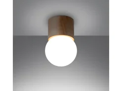 Lámparas De Techo Boomo Moderno De Madera - 1 Fuentes Luminosas - L.12 X A.19 Cm - Madera Natural