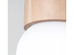 Lámparas De Techo Boomo Moderno De Madera - 1 Fuentes Luminosas - L.12 X A.19 Cm - Madera Natural