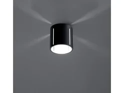 Lámparas de techo Brich moderno de aluminio - 1 fuentes luminosas 4000K - L.10 x A.10 cm - negro