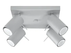 Lámparas de techo Briix moderno de acero - 4 fuentes luminosas 3000K - L.25 x A.16 cm - gris