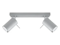 Lámparas de techo Briix moderno de acero - 2 fuentes luminosas 3000K - L.30 x A.16 cm - gris