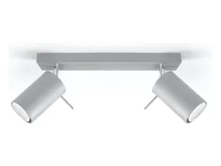 Lámparas de techo Briix moderno de acero - 2 fuentes luminosas 3000K - L.30 x A.16 cm - gris