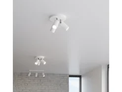 Lámparas de techo Briix moderno de acero - 3 fuentes luminosas 3000K - L.20 x A.18 cm - blanco