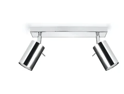 Lámparas de techo Briix moderno de acero - 2 fuentes luminosas 3000K - L.30 x A.16 cm - cromo