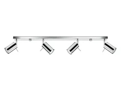 Lámparas de techo Briix moderno de acero - 4 fuentes luminosas 3000K - L.80 x A.16 cm - cromo