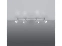 Lámparas de techo Briix moderno de acero - 4 fuentes luminosas 4000K - L.80 x A.16 cm - blanco