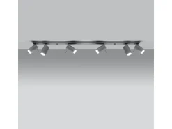 Lámparas de techo Briix moderno de acero - 6 fuentes luminosas 4000K - L.118 x A.16 cm - gris